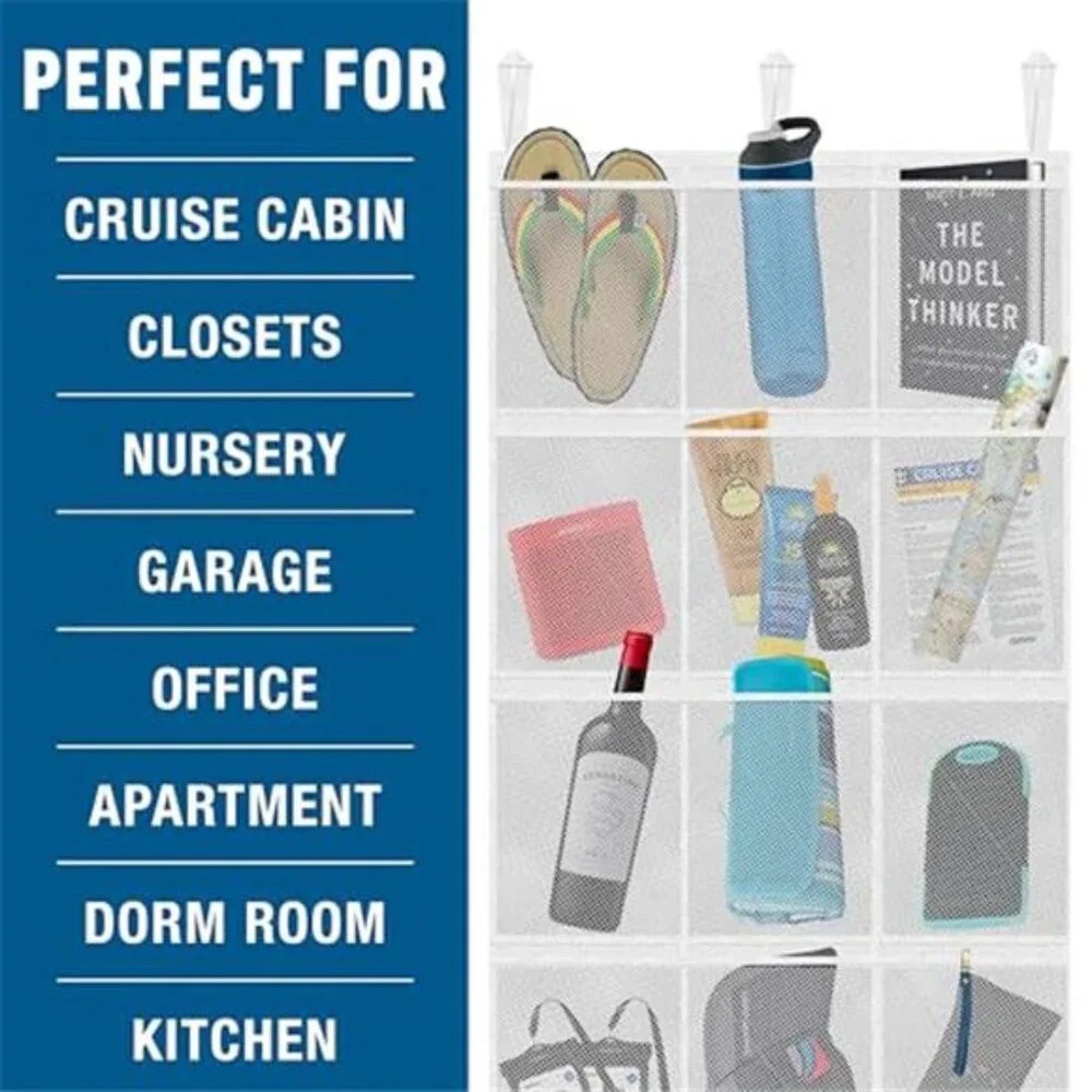 Over The Door Organizer 15 Pocket Mesh Hanging Storage Cruise Cabin
